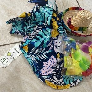 NWT EXPAWLORER HAWAIIAN HAT, SHIRT AND LEI